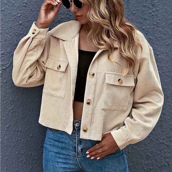 NWT AVEC LES FILLES Beige Corduroy
Cropped Jacket boxy relaxed minimalist size M - Picture 4 of 16